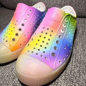 SOLD- Native Shoes Jefferson sugarlite  slip-on sneakers in Rainbow size C11